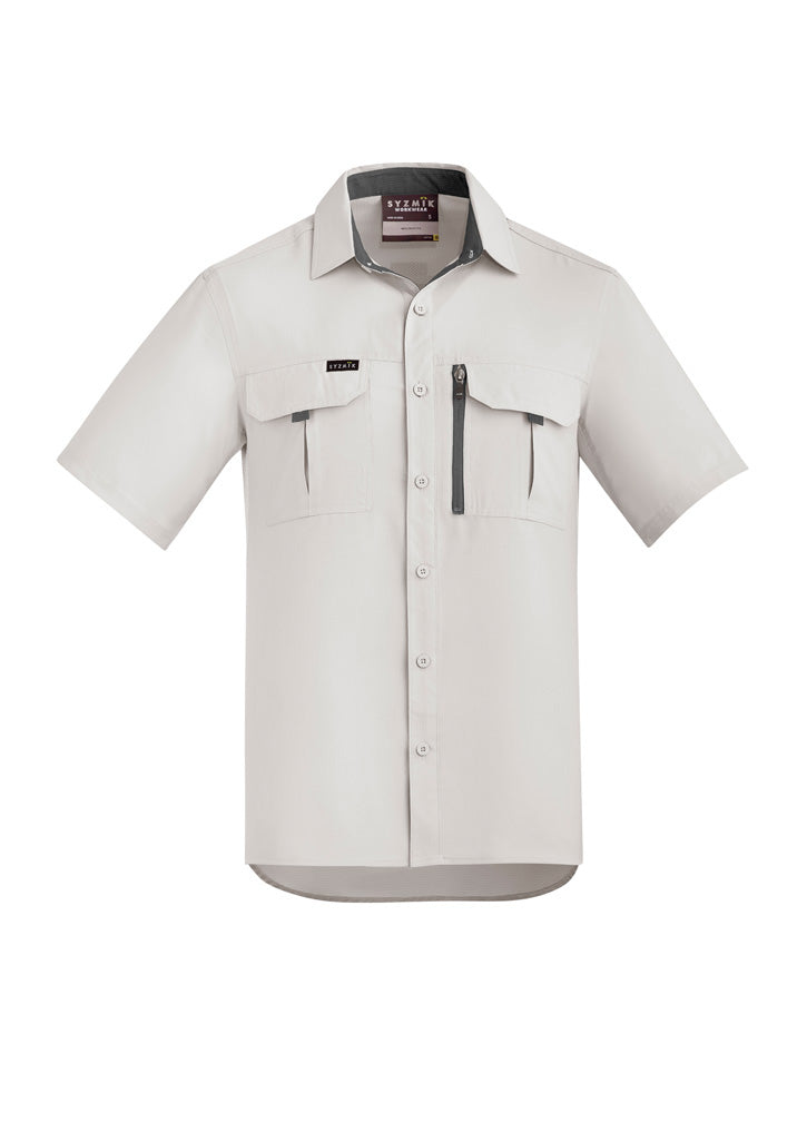 Syzmik Mens Outdoor Short Sleeve Shirt - Natural