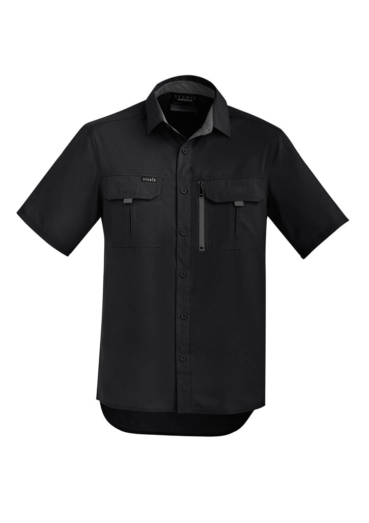Syzmik Mens Outdoor Short Sleeve Shirt - Black