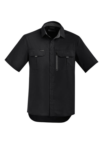 Syzmik Mens Outdoor Short Sleeve Shirt - Black