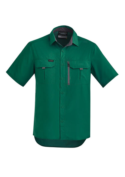 Syzmik Mens Outdoor Short Sleeve Shirt - Green