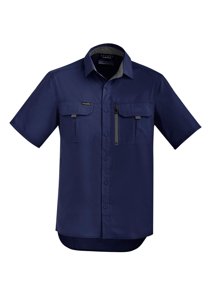Syzmik Mens Outdoor Short Sleeve Shirt - Navy