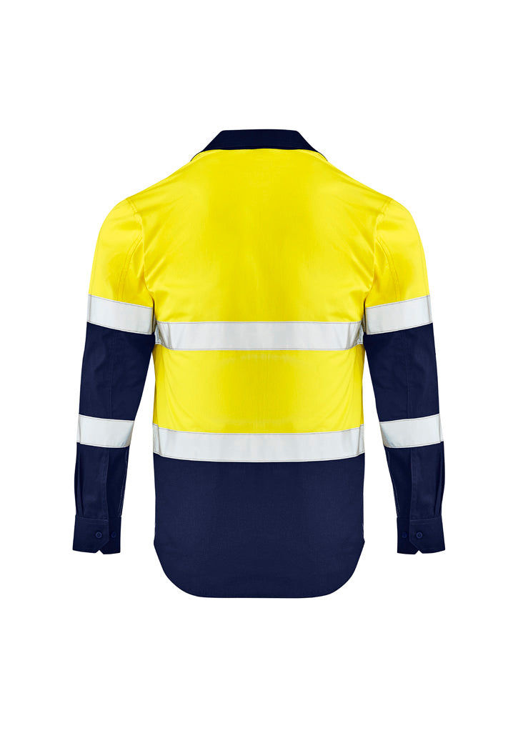 Syzmik Mens Lightweight Bio Motion Long Sleeve Shirt - Yellow/Navy