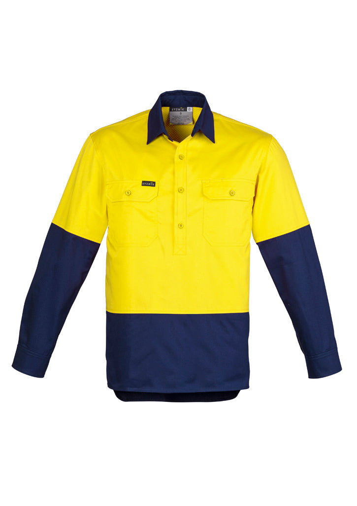 Mens Closed Front Long Sleeve Shirt ZW560