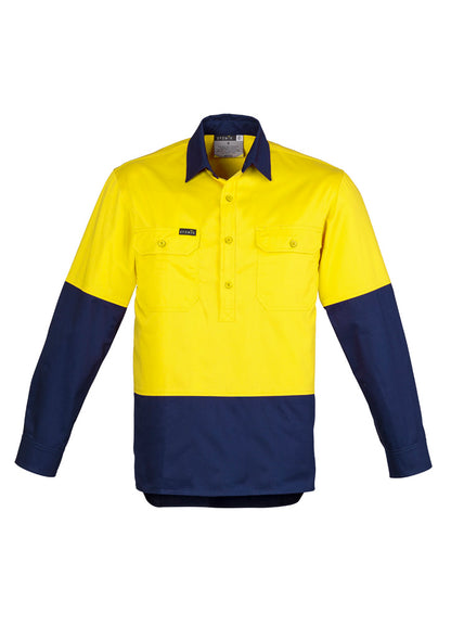 Mens Closed Front Long Sleeve Shirt ZW560