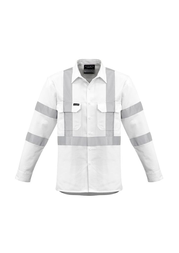 Syzmik Mens Bio Motion X Back Taped Long Sleeve Shirt - White