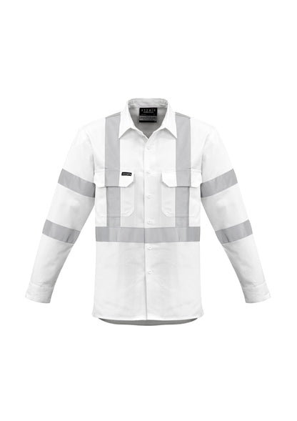 Syzmik Mens Bio Motion X Back Taped Long Sleeve Shirt - White