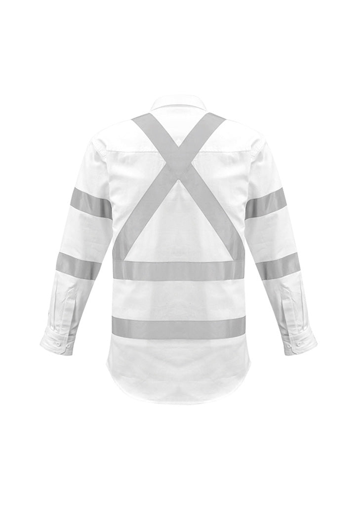 Syzmik Mens Bio Motion X Back Taped Long Sleeve Shirt - White