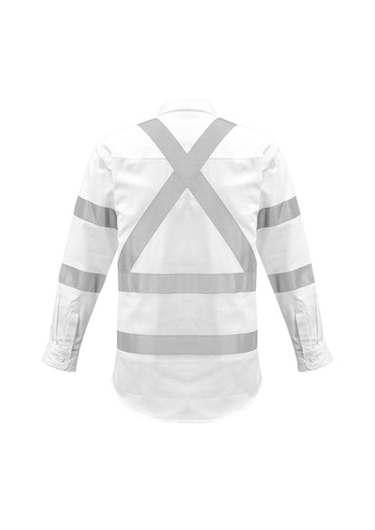 Syzmik Mens Bio Motion X Back Taped Long Sleeve Shirt - White