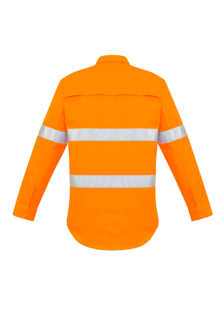 Syzmik Mens Hi Vis Hoop Taped Long Sleeve Shirt - Orange