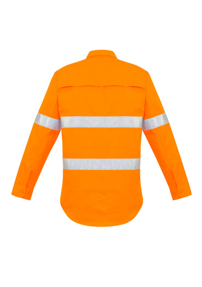 Syzmik Mens Hi Vis Hoop Taped Long Sleeve Shirt - Orange