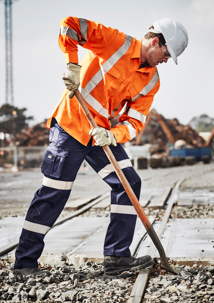 Mens Hi Vis X Back Taped Long Sleeve Shirt ZW690