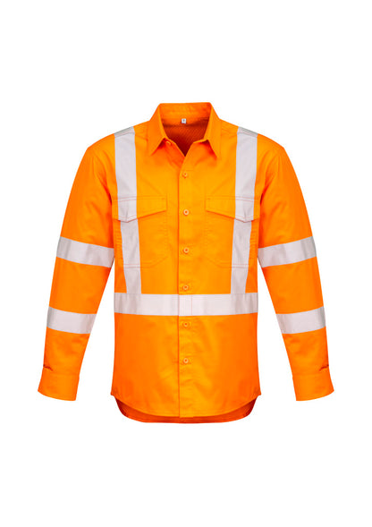 Mens Hi Vis X Back Taped Long Sleeve Shirt ZW690