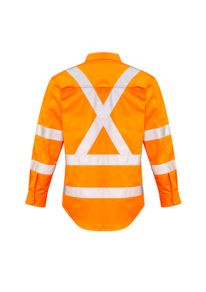 Mens Hi Vis X Back Taped Long Sleeve Shirt ZW690