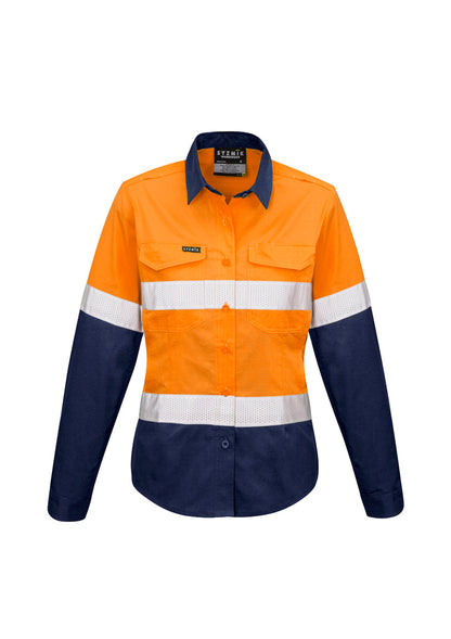 Womens Rugged Cooling Hi Vis Taped Long Sleeve Shirt ZW720
