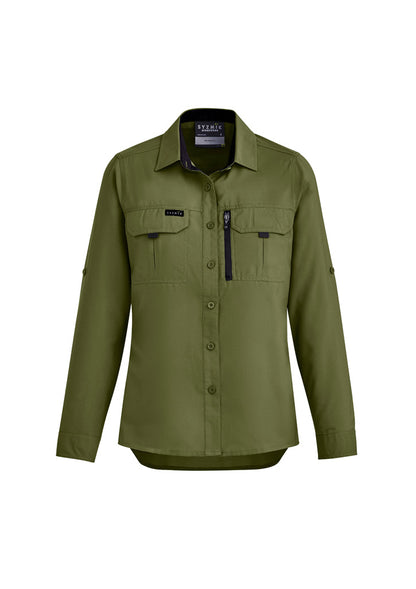 Syzmik Womens Outdoor Long Sleeve Shirt - Army