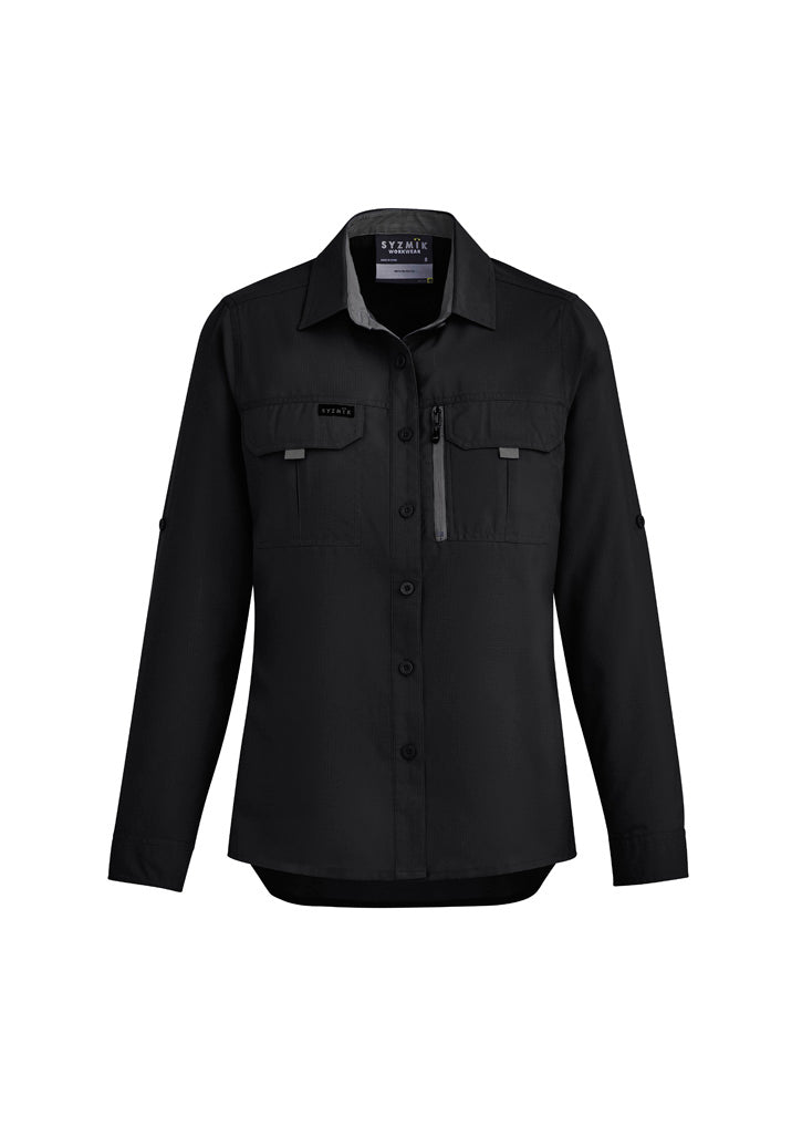 Syzmik Womens Outdoor Long Sleeve Shirt - Black
