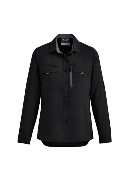 Syzmik Womens Outdoor Long Sleeve Shirt - Black