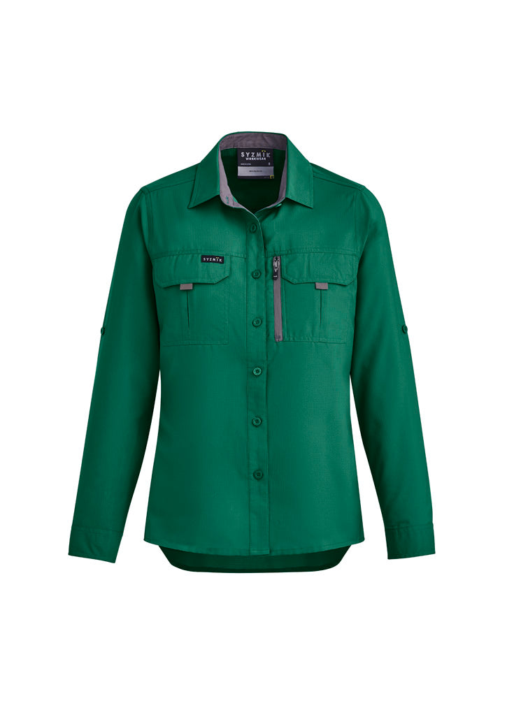 Syzmik Womens Outdoor Long Sleeve Shirt - Green