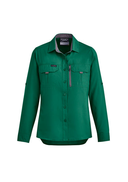 Syzmik Womens Outdoor Long Sleeve Shirt - Green