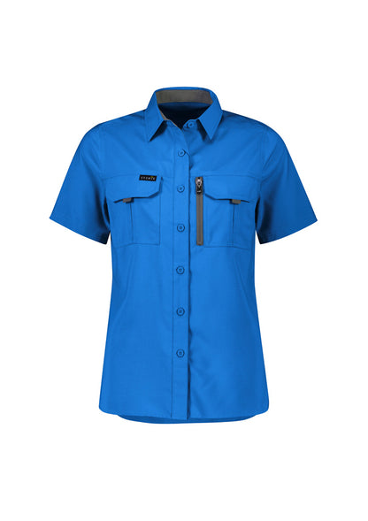 Syzmik Womens Outdoor Short Sleeve Shirt - Cobalt