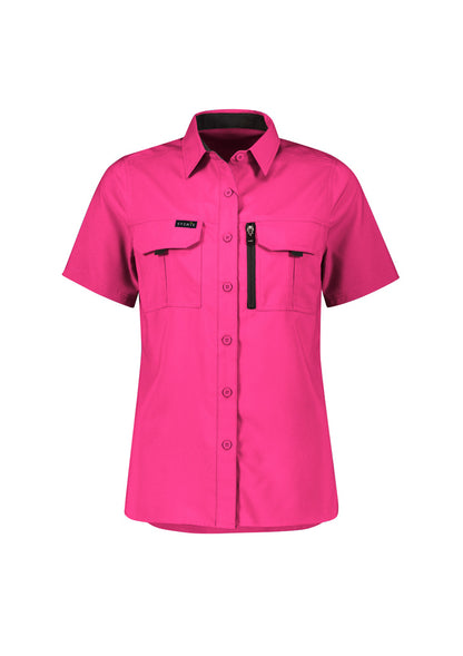 Syzmik Womens Outdoor Short Sleeve Shirt - Pink