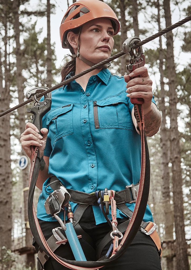 Syzmik Womens Outdoor Short Sleeve Shirt - Diesel