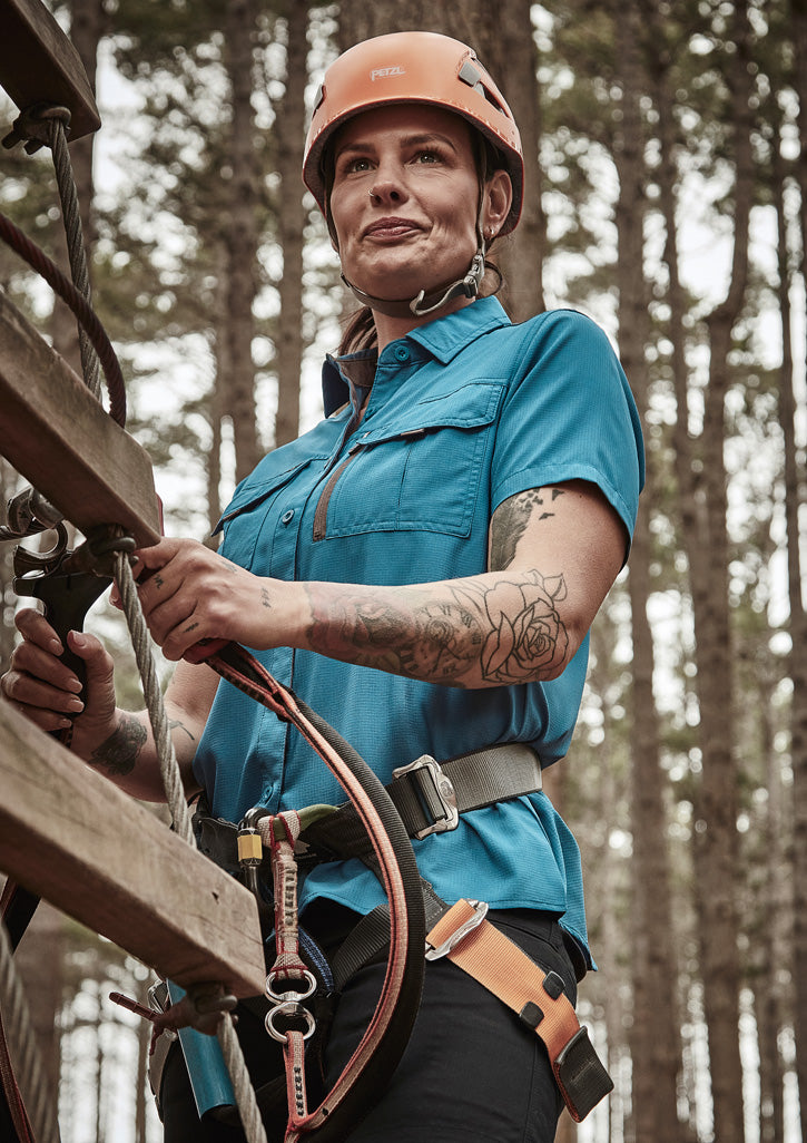 Syzmik Womens Outdoor Short Sleeve Shirt - Diesel