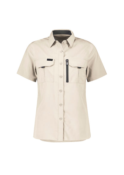 Syzmik Womens Outdoor Short Sleeve Shirt - Sand