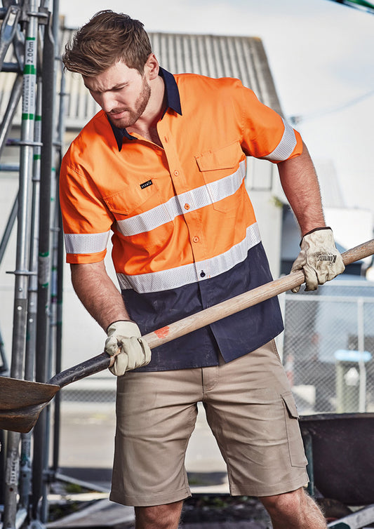 Mens Rugged Cooling Hi Vis Taped Short Sleeve Shirt ZW835