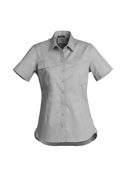 Syzmik Womens Lightweight Tradie Short Sleeve Shirt - Grey
