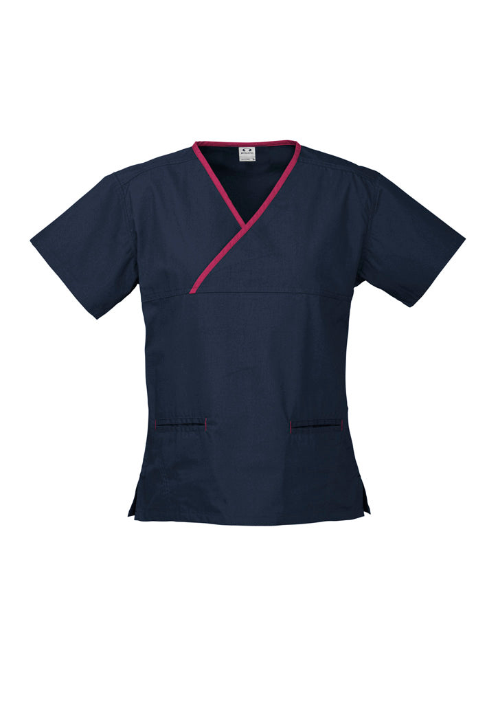 Women Contrast Scrub Top H10722