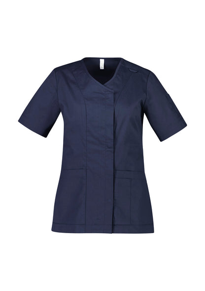 Womens Zip Up Front Crossover Scrub Top