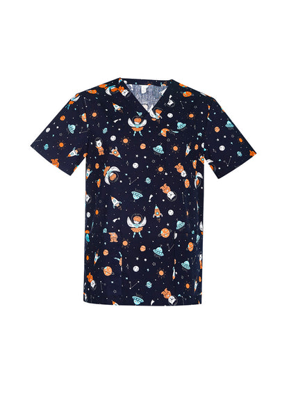 Mens Printed Space Party Scrub Top CST148MS