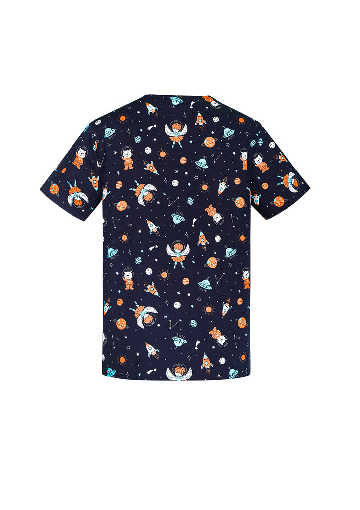 Mens Printed Space Party Scrub Top CST148MS